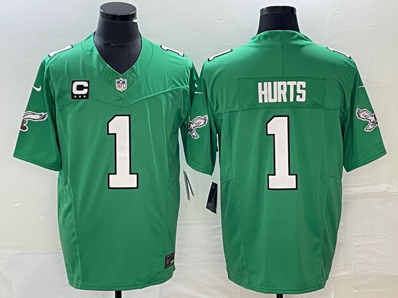 Men Philadelphia Eagles #1 Hurts Green Nike Throwback Player Game NFL Jersey->philadelphia eagles->NFL Jersey